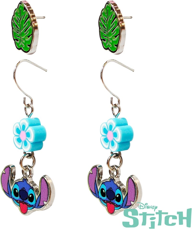 Luv Her Stitch Hypoallergenic Earrings for Girls, Stud & Fishhook Drop Sets with Charms, One Size Fits All, Stitch Jewelry, Disney Accessories, Ages 4+ - Image 5